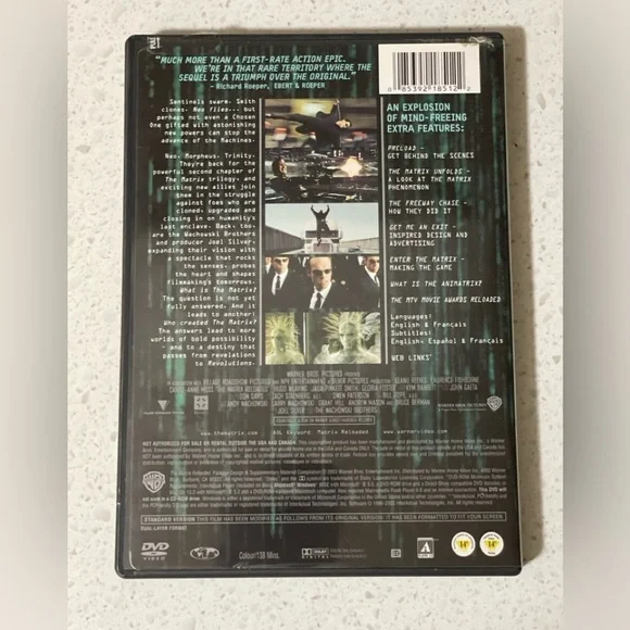 The Matrix Reloaded DVD 2003 2-Disc Set Full Screen ~ Keanu Reeves - Picture 2 of 4